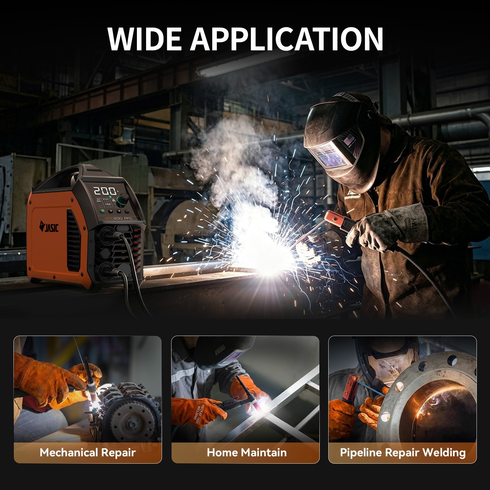 JASIC ARC Welder + Plasma Cutter PFC Welding/Cutting Machine for 95-265V Voltage