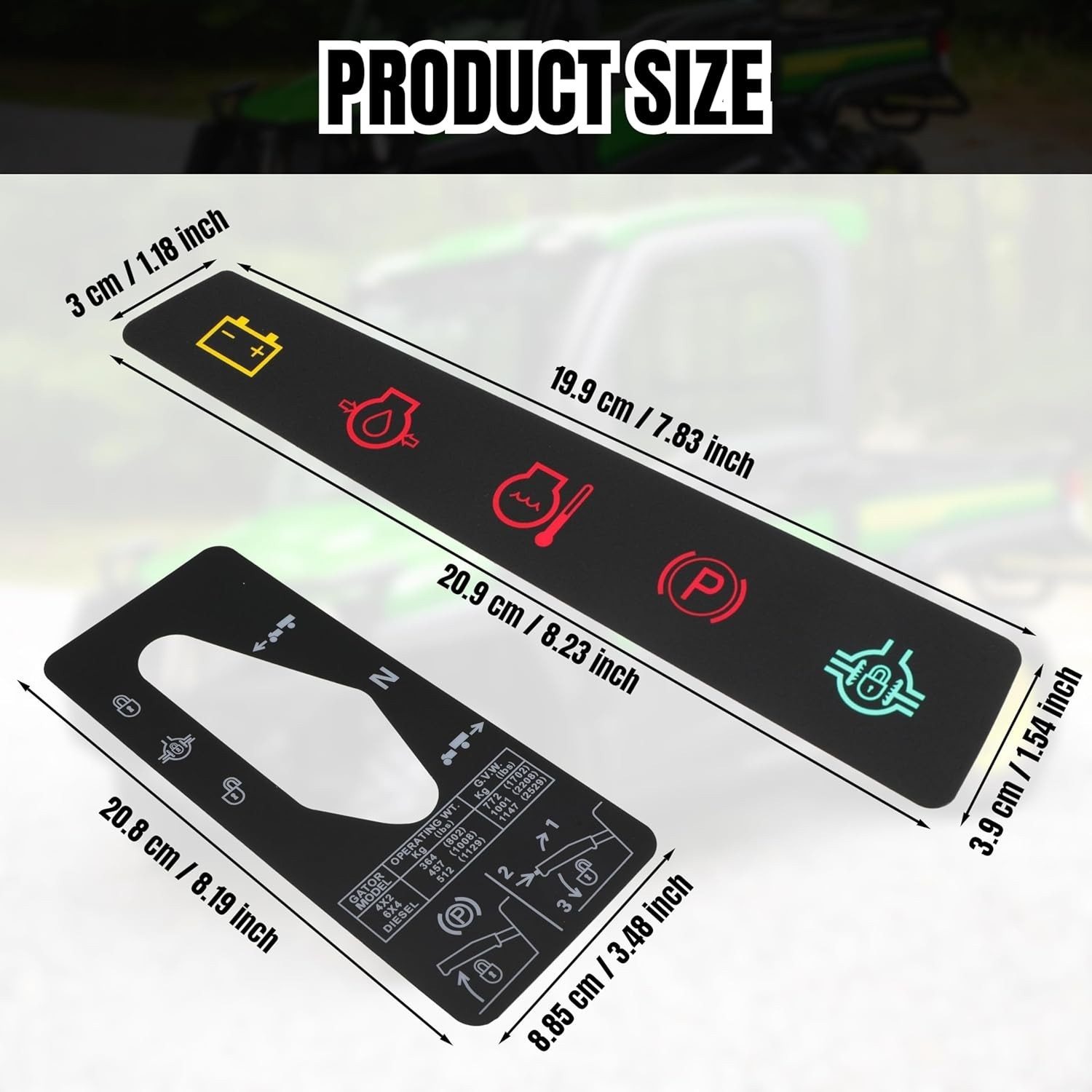 For Jo-hn Deere 4X2/6X4 Gator Decal & Shift Label Set (M117670 & M127539)