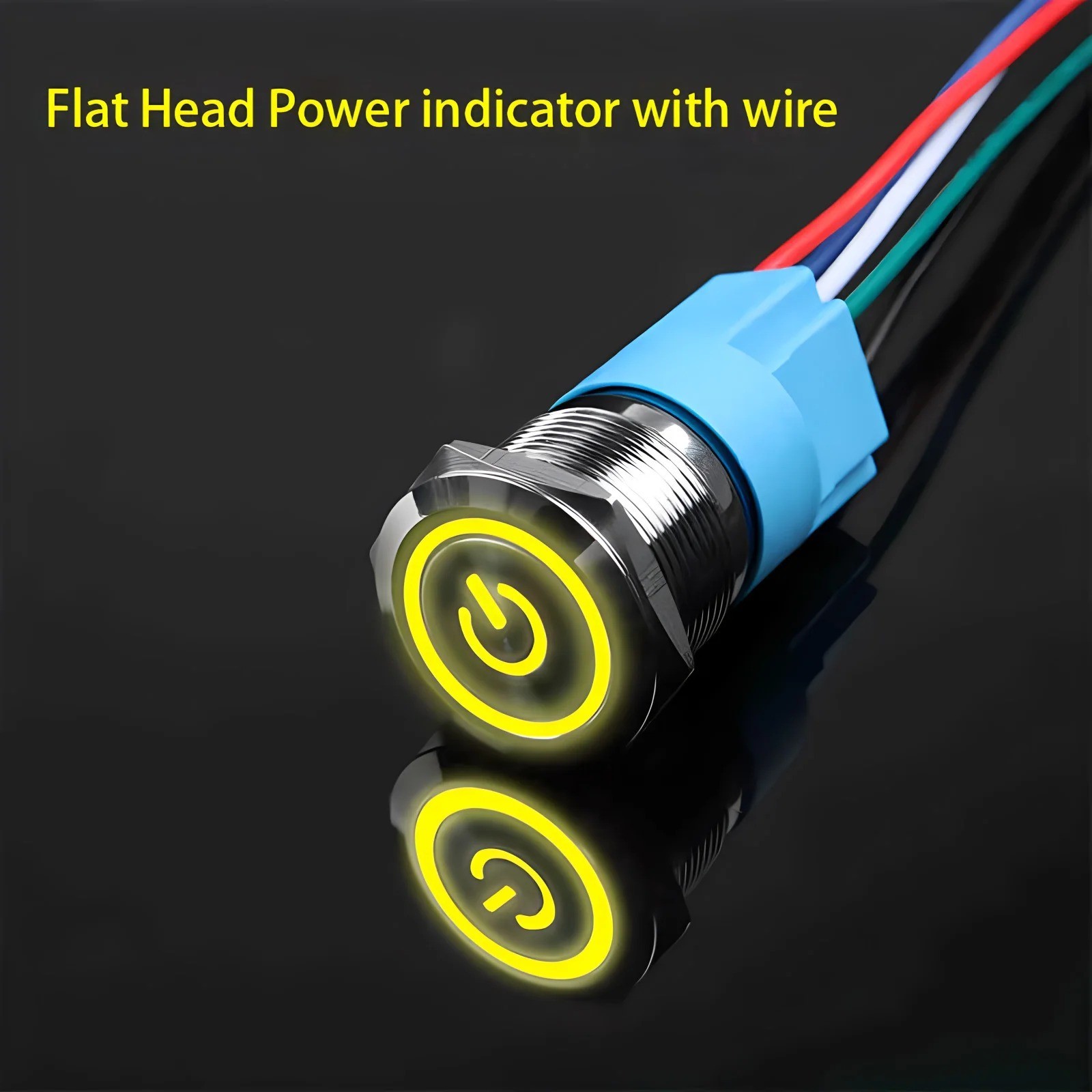 19mm 12V LED ON OFF Push Button Power Switch Latching with Wire Socket Harness