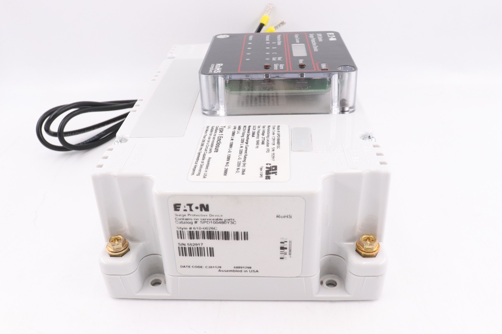 EATON SPD100480Y3C 100KA SPD/SURGE PROTECTIVE DEVICE, 480/277V 3-PHASE