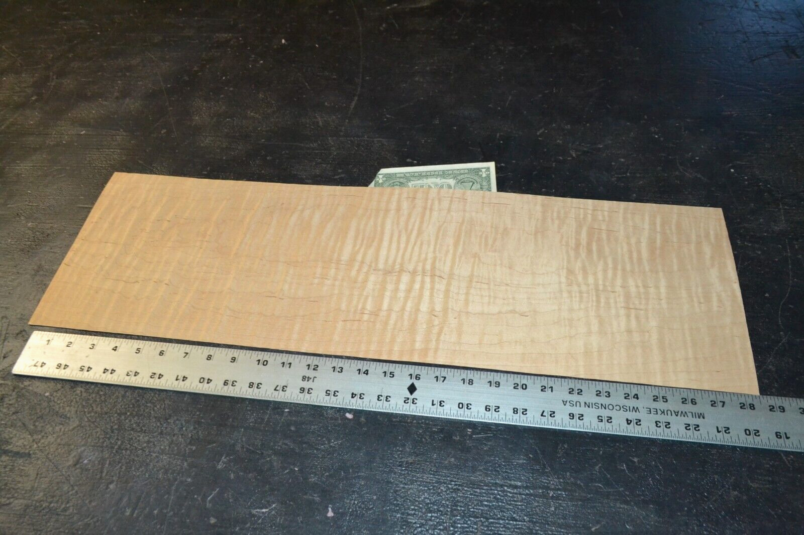 Flame Maple Raw Wood Veneer Sheet 9 x 29 inches 1/42nd 4671-76