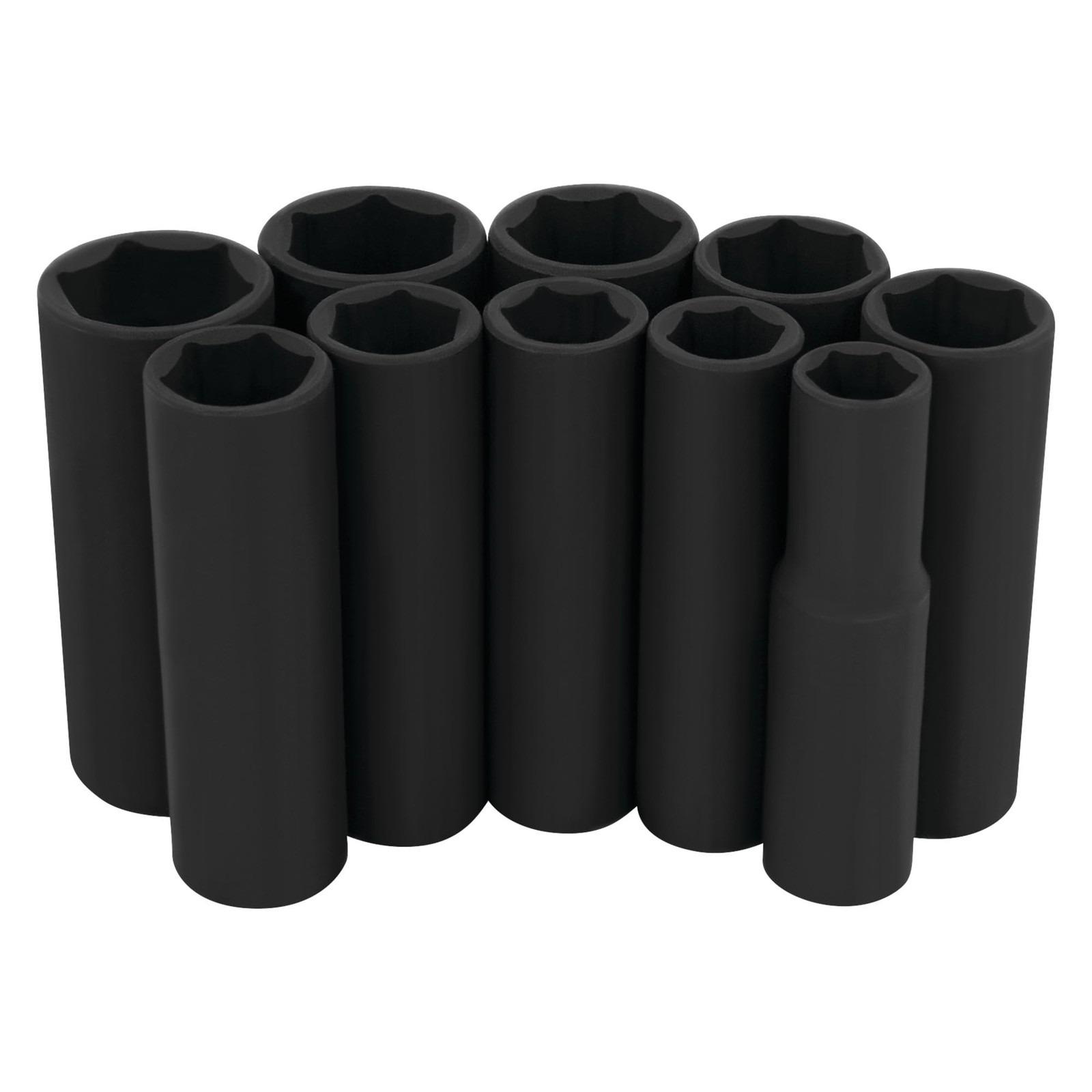 Performance Tool W38401 10-Piece 3/8-Inch Drive Metric Black Laser Etched Deep