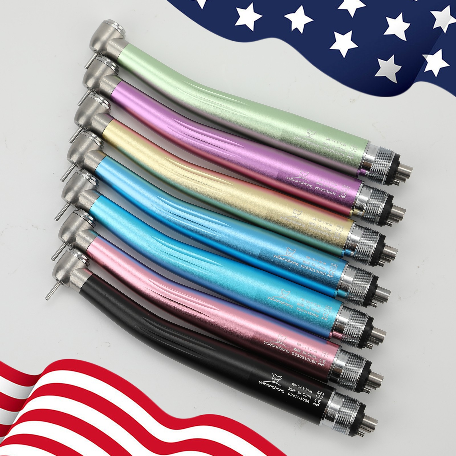 Yabangbang Dental High Speed Torque Head Handpiece Air Turbine 4Holes 7 Color