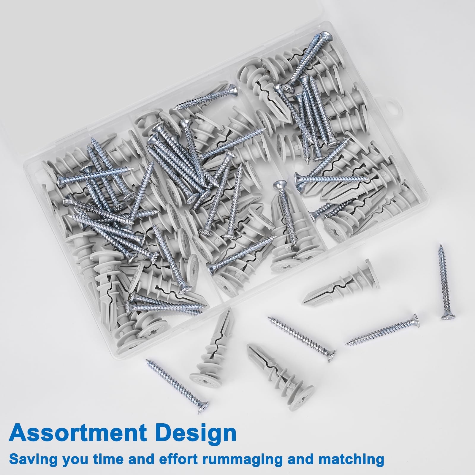 Self Drilling Drywall Anchors, 84PCS Heavy Duty Dry Wall Anchors and Screws K…