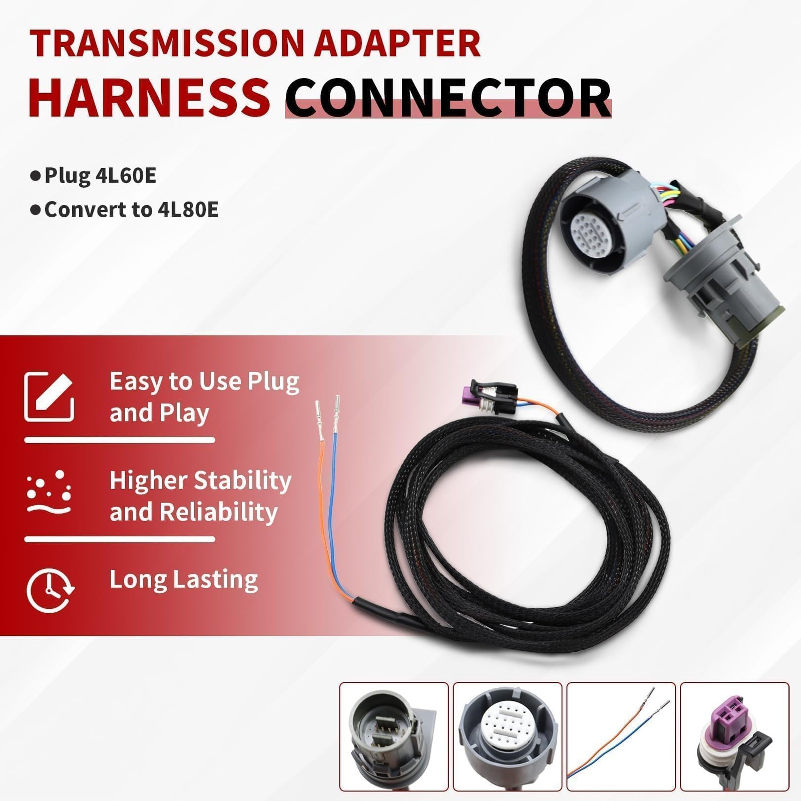 Nakkaa Transmission Adapter Harness Connector 4L60E To 4L80E Swap Compatible