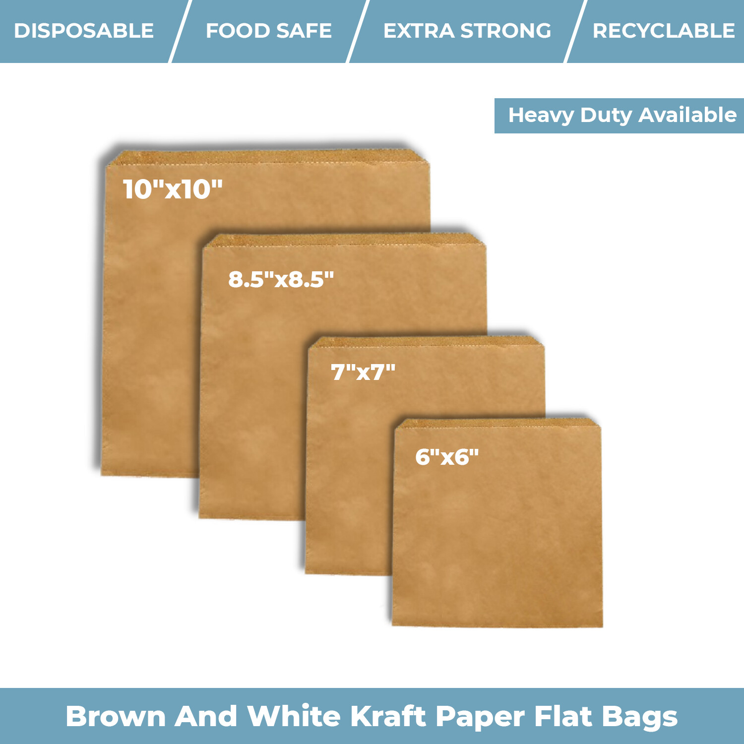 Paper Bags Brown Kraft White Greaseproof For Sweets Food Sandwich Grocery Gift