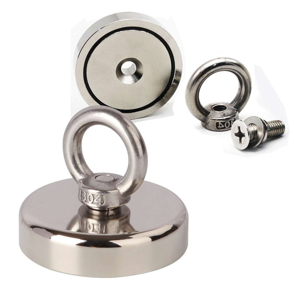 1-4 400LBS Neodymium Fishing Magnets Pulling Force Super Strong Rare Earth Round