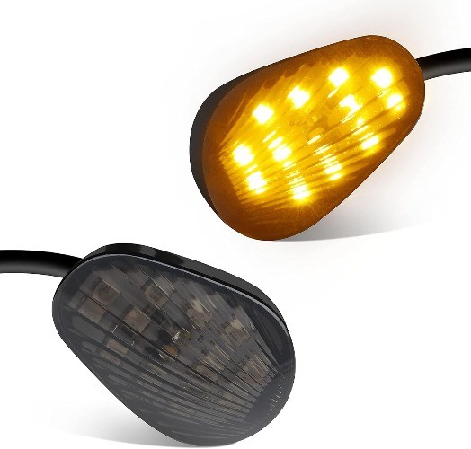 Flush Mount Motorcycle Turn Signals Smoked Lens LED Blinkers Color: For Yamaha