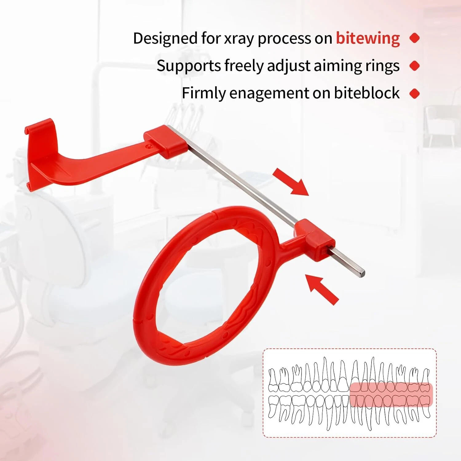 5 Set Dental Sensor Holder Dental XRay Positioning Aiming Ring Bitewing/Anterior