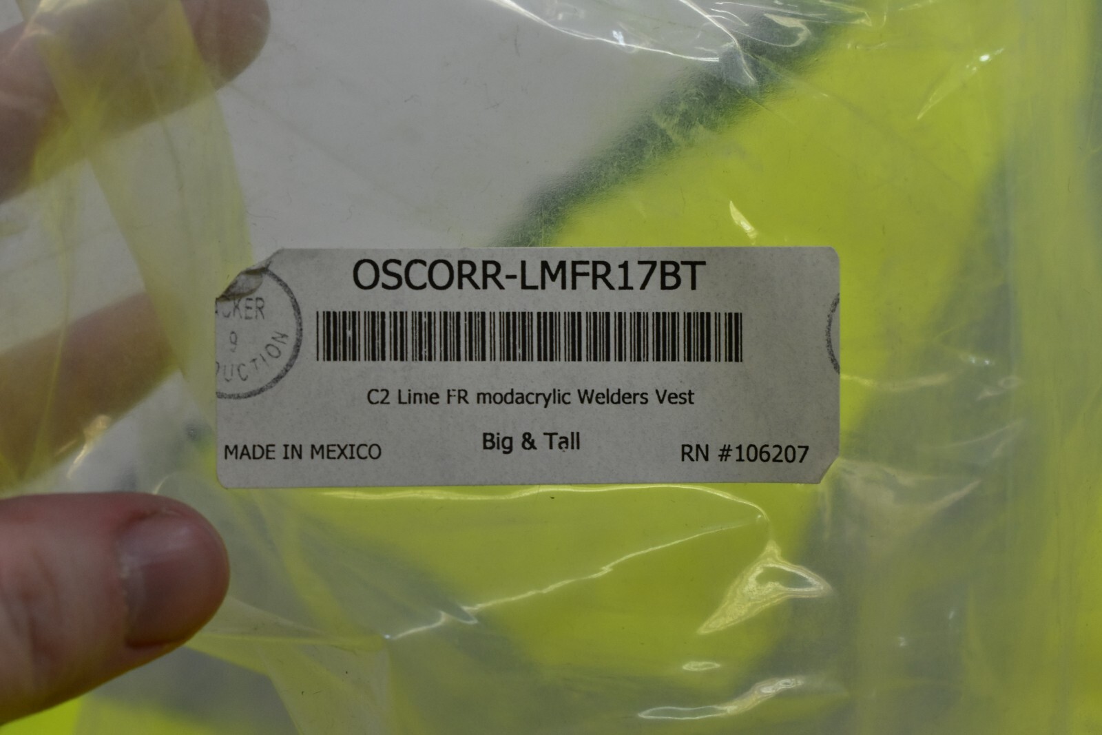 ORR Safety C2 Lime Yellow FR Flame Resistant Welders Vest Hi-Vis Size Big & Tall