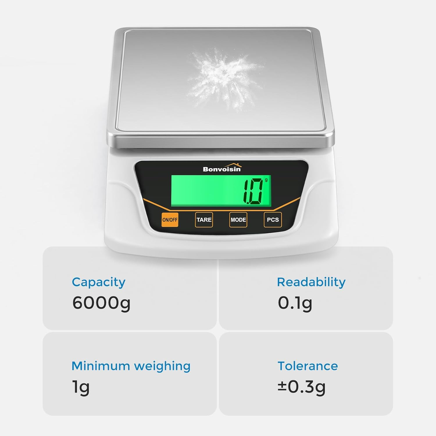 Bonvoisin Digital Scale 0.1 Gram Accuracy Precision Lab Scale 6000G Scientific D