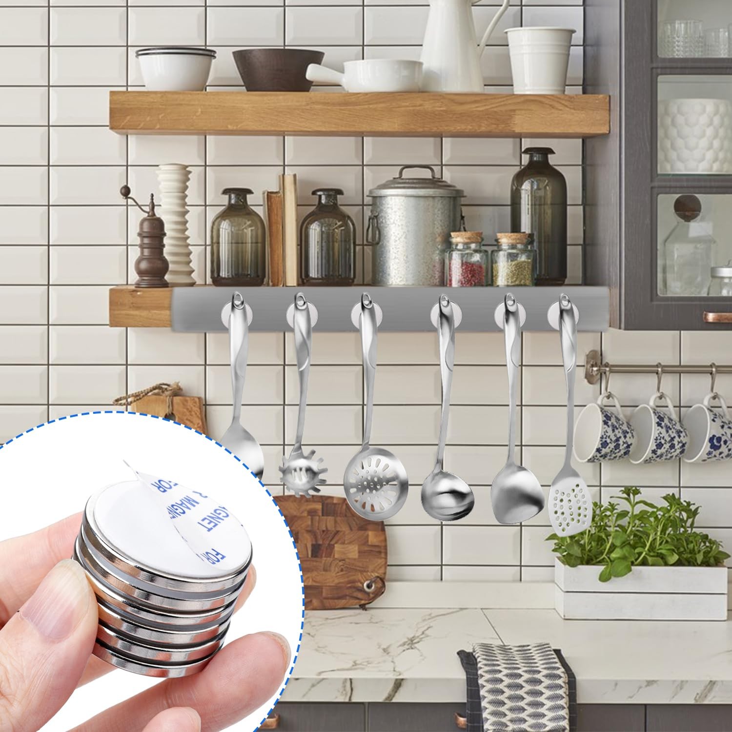 Super Strong Neodymium Disc Magnets with Double-Sided Adhesive, Powerful Permane