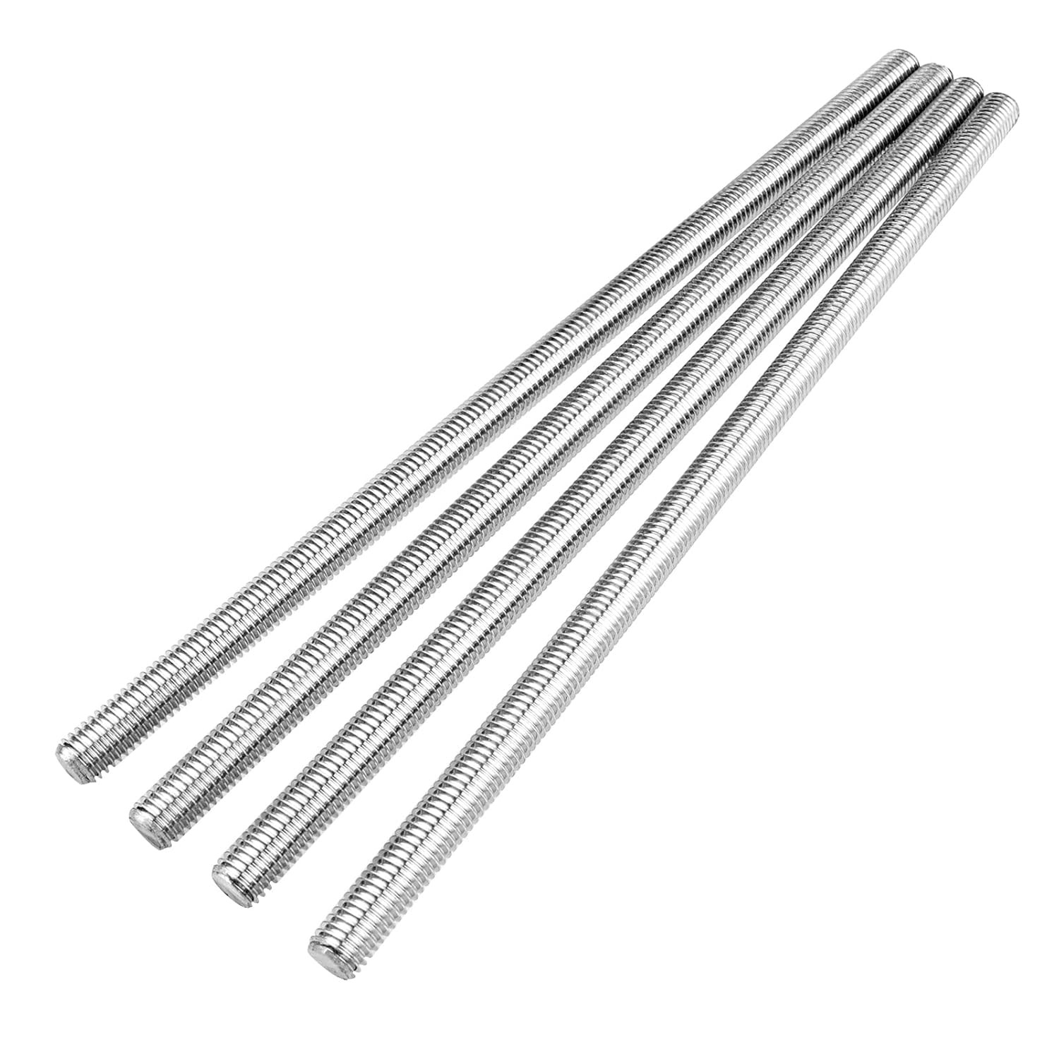 4pcs M10 x 250mm Fully Threaded Rod, 1.5mm Pitch, 304 Stainless Steel Long Th…