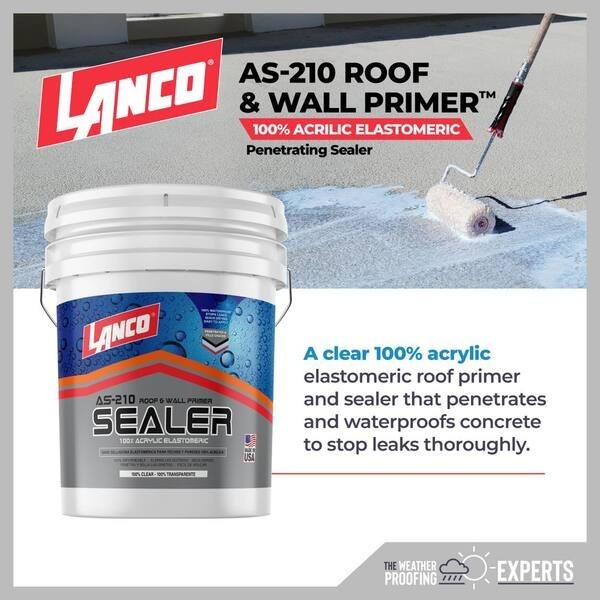 Lanco Roof Primer & Sealer AS-210 5 Gal.100% Acrylic Clear Constant Flexibility