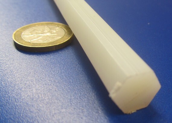 Nylon 6/6 Natural Tint Hex Rod 7/16″ (.437″) Hex x 12″ Length