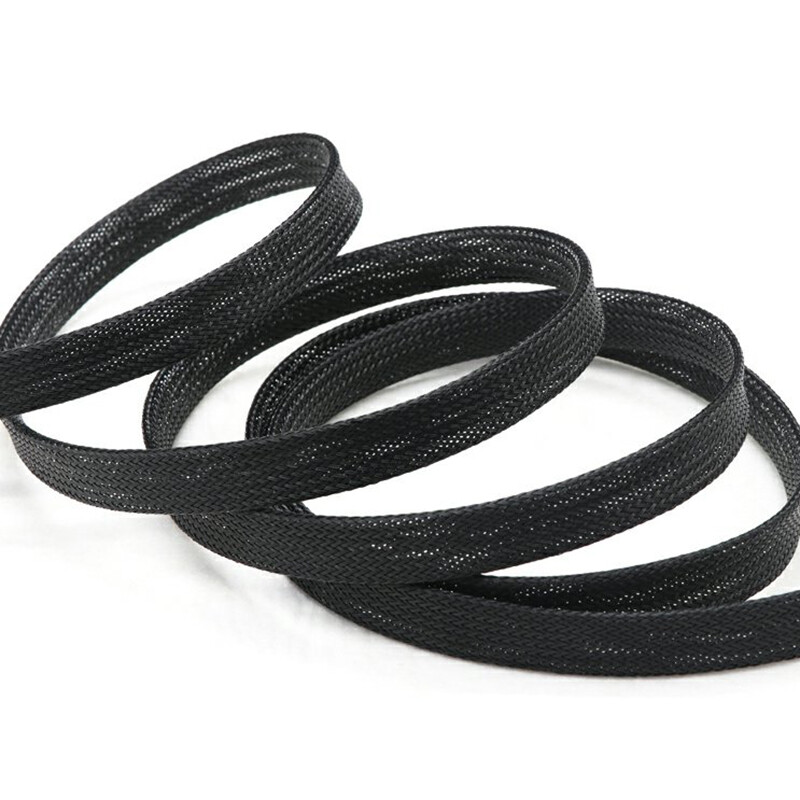 Black Braided Sleeving Wire Loom Tubing Sheathing Cable 2mm-100mm PET Snake Skin