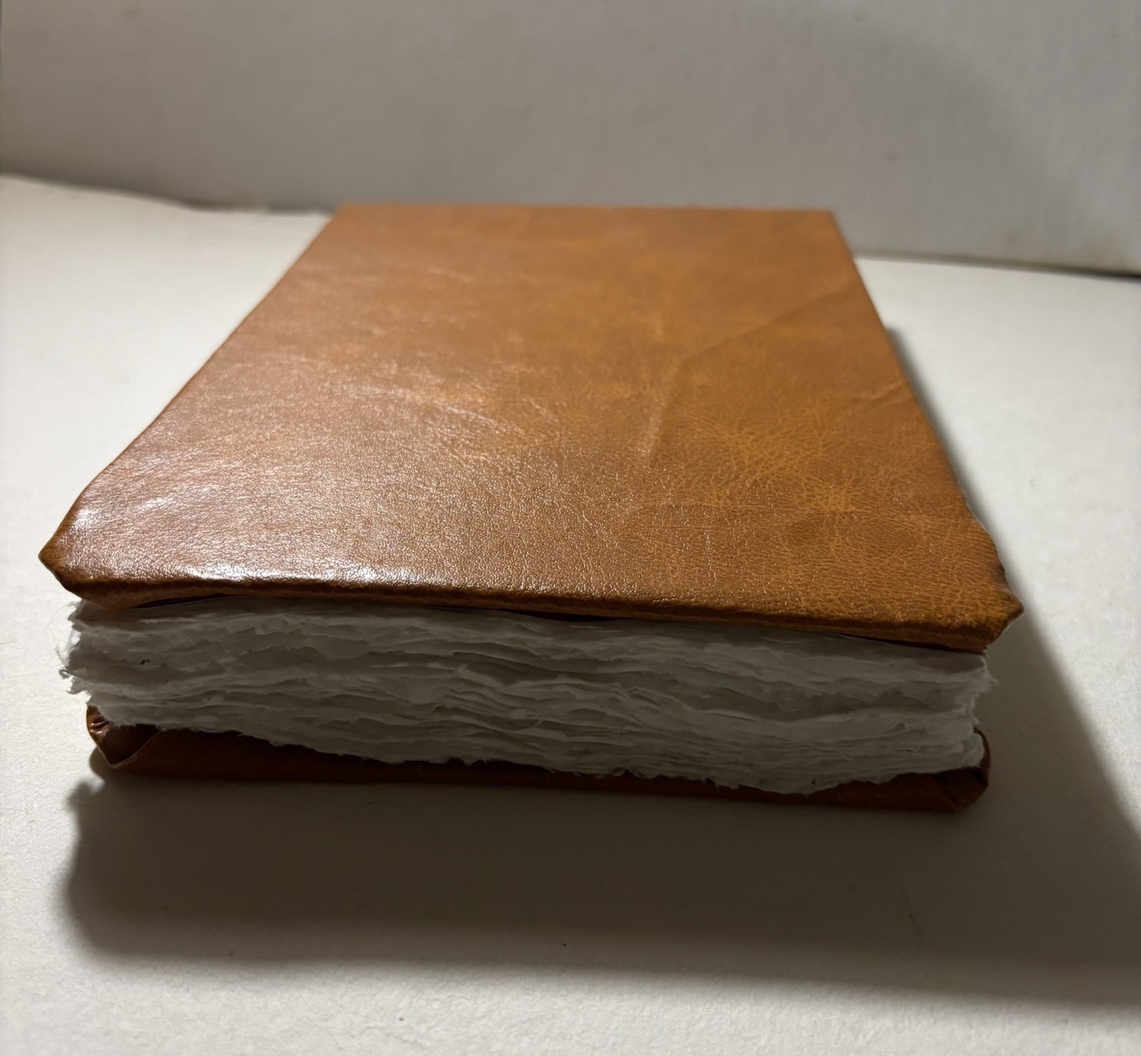 Handmade Brown Faux Leather – Sketchbook Blank Journal Book – 8 in. x 5.8 in