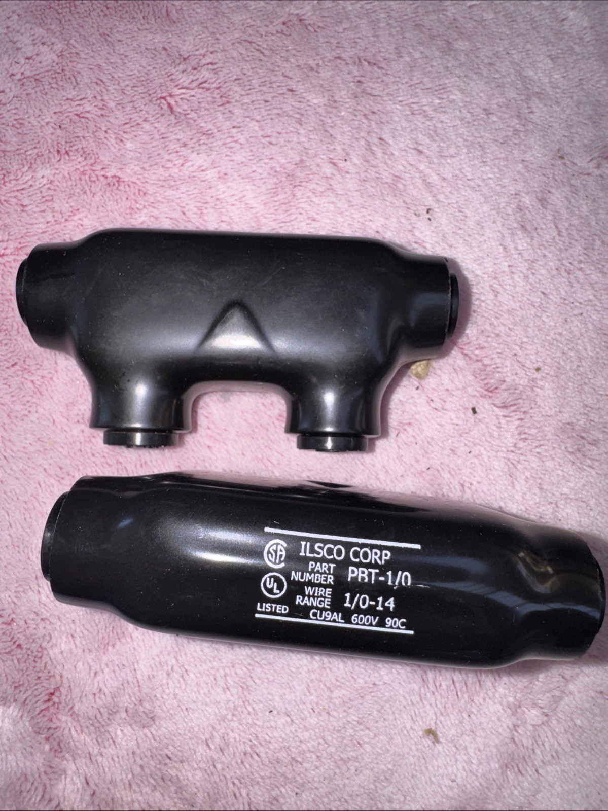 Lot of 2 Ilsco PBT-1/0 Insulated Connector 2 Port In-Line #1/0-#14 AWG