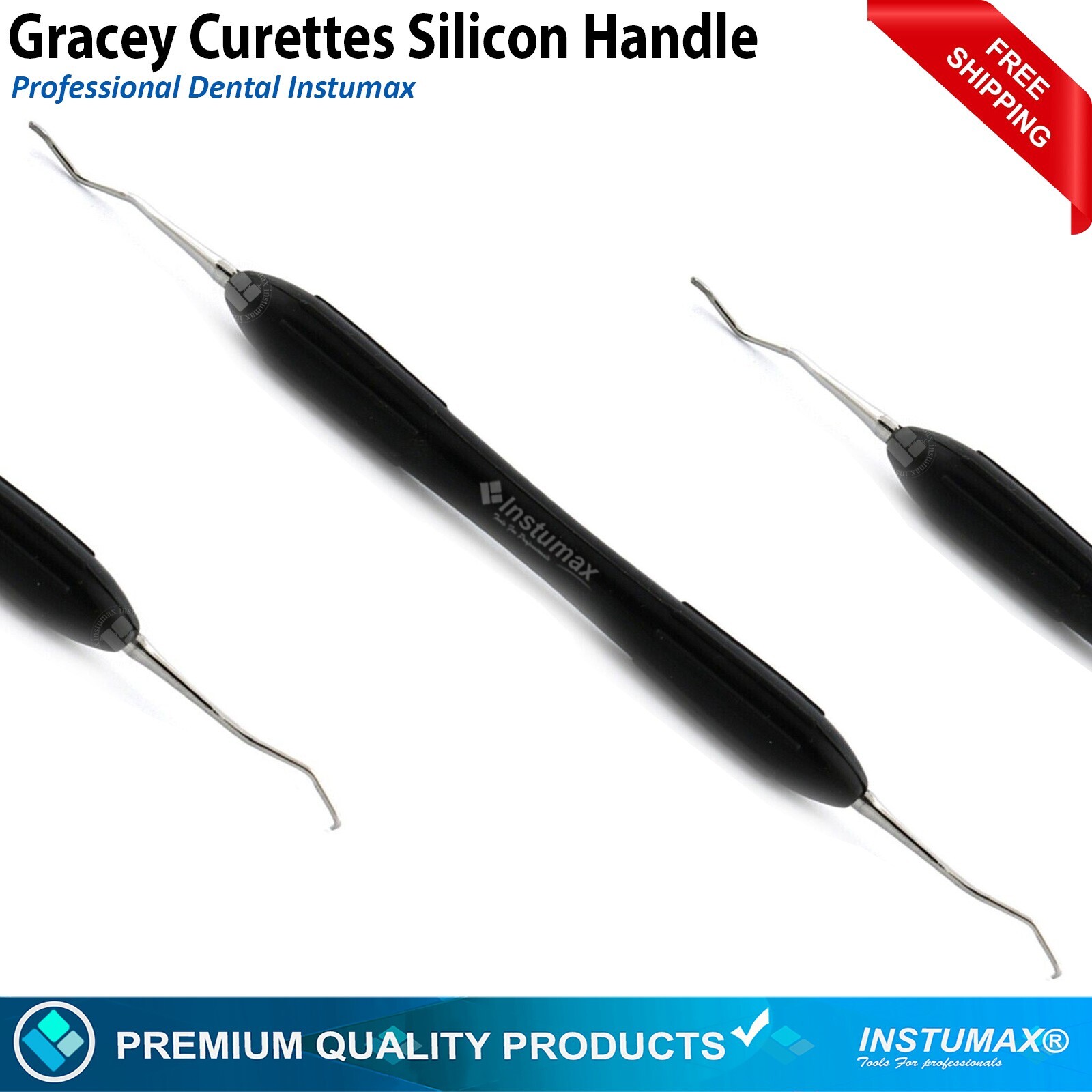 Dental Gracey Curettes 7Piece Silicone Handle Surgical Root Canal Cavity Removal