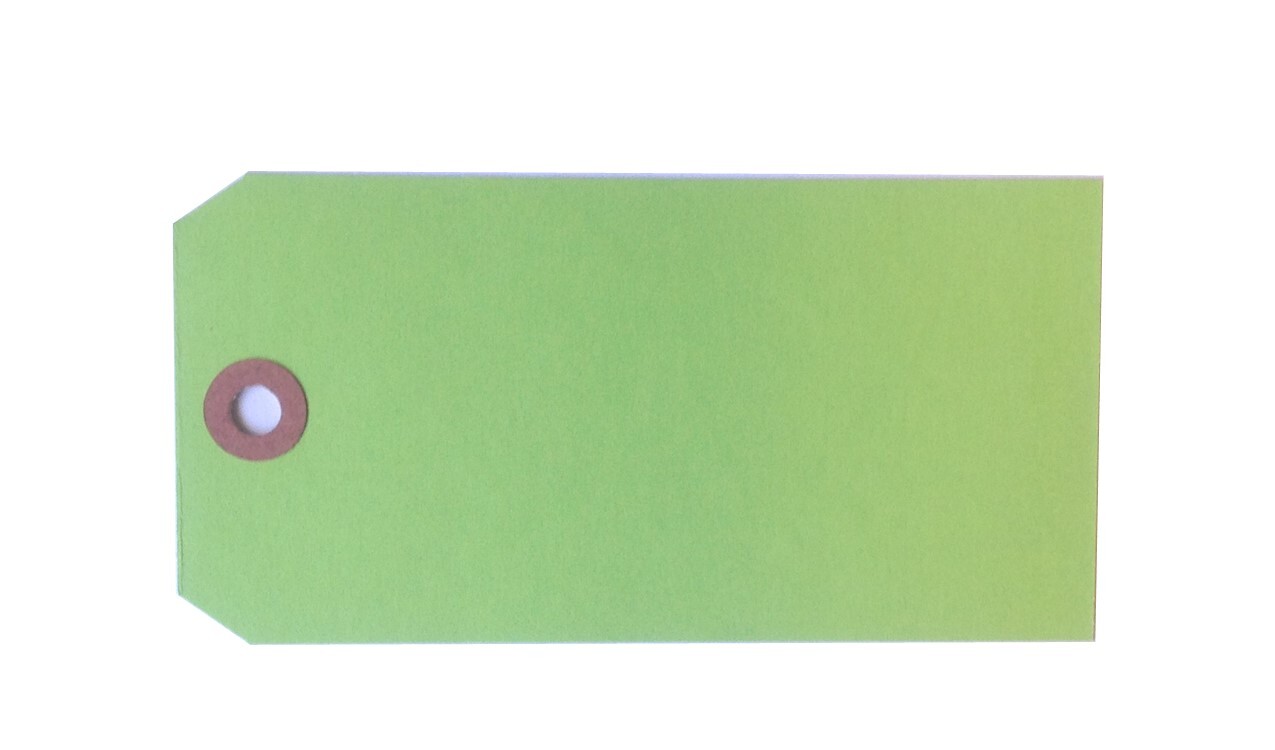 #6 Shipping Tags, Lt Green, Plain 13 Pt., 5-1/4″ x 2-5/8″ – 1,000 / BOX