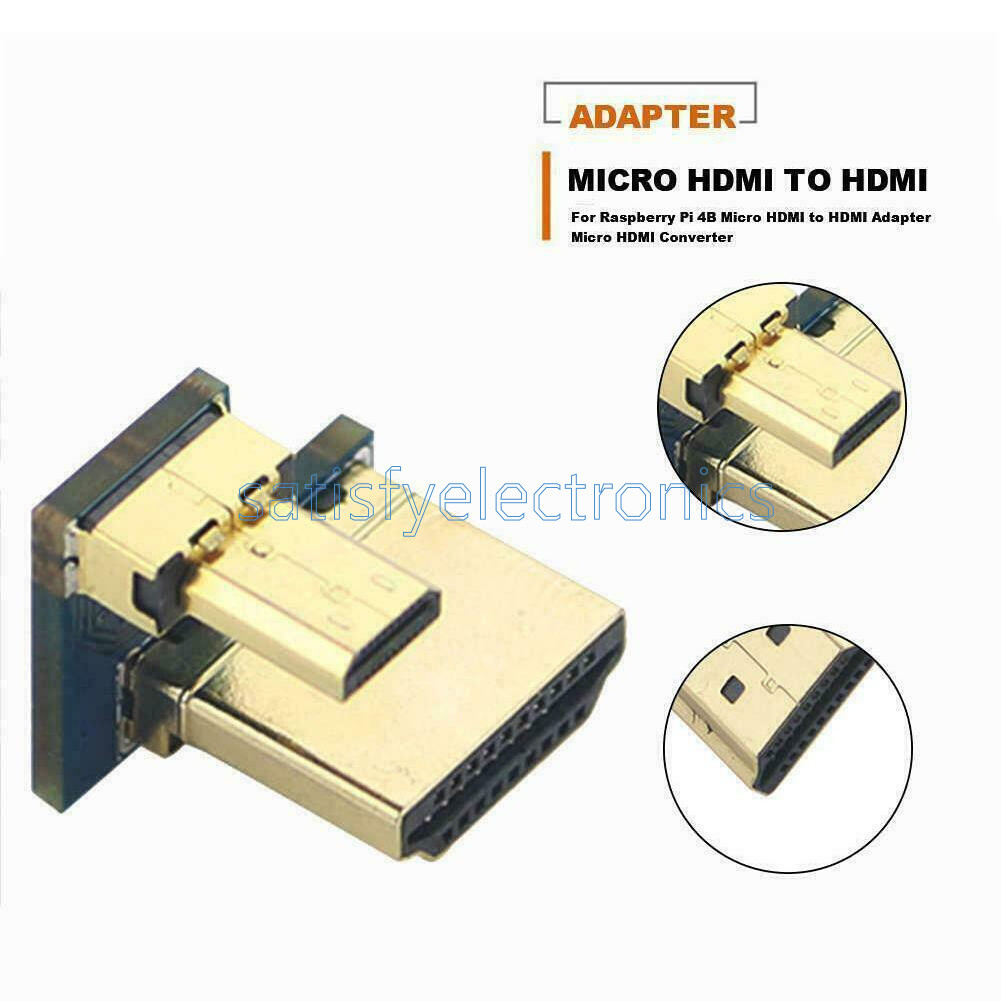 Mini Micro HDMI to HDMI Converter HDMI Screen Adapter for Raspberry Pi 4B NEW