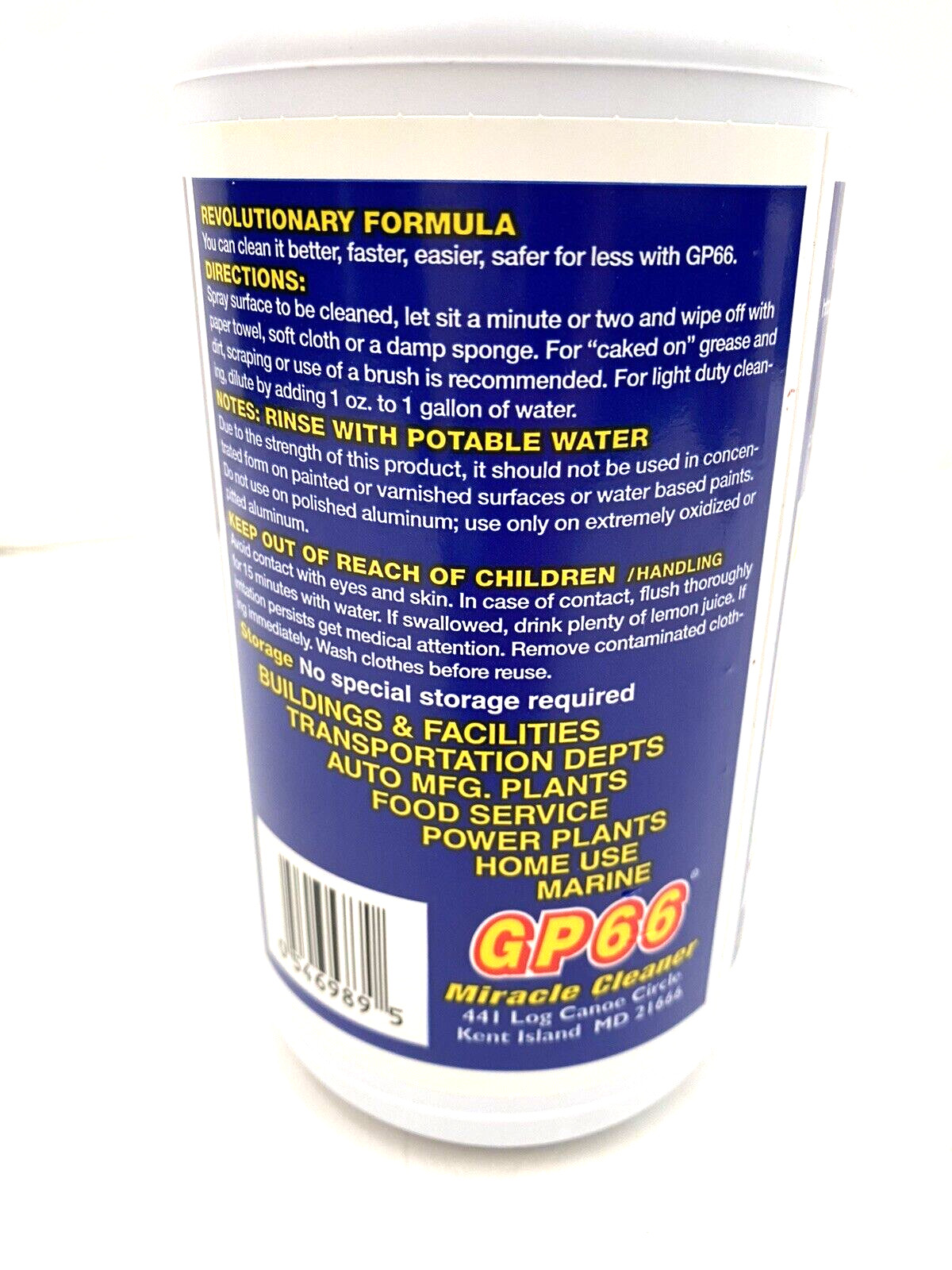 GP66 Green Miracle Cleaner Quart Cleans Over 1,000 Surface Types 1 oz to 1 gal