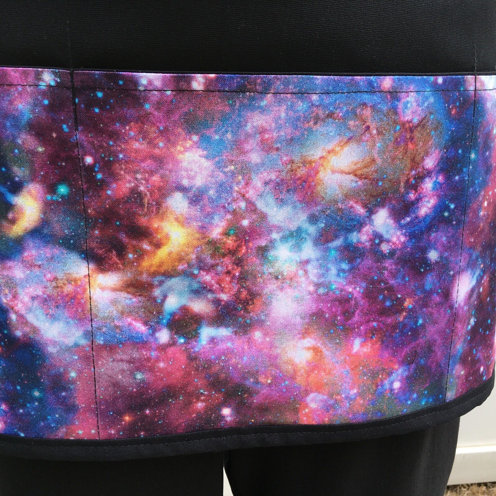 BLACK Space Galaxy 3 Pockets WAITRESS WAIST APRON RESTAURANT SERVER Classyaprons