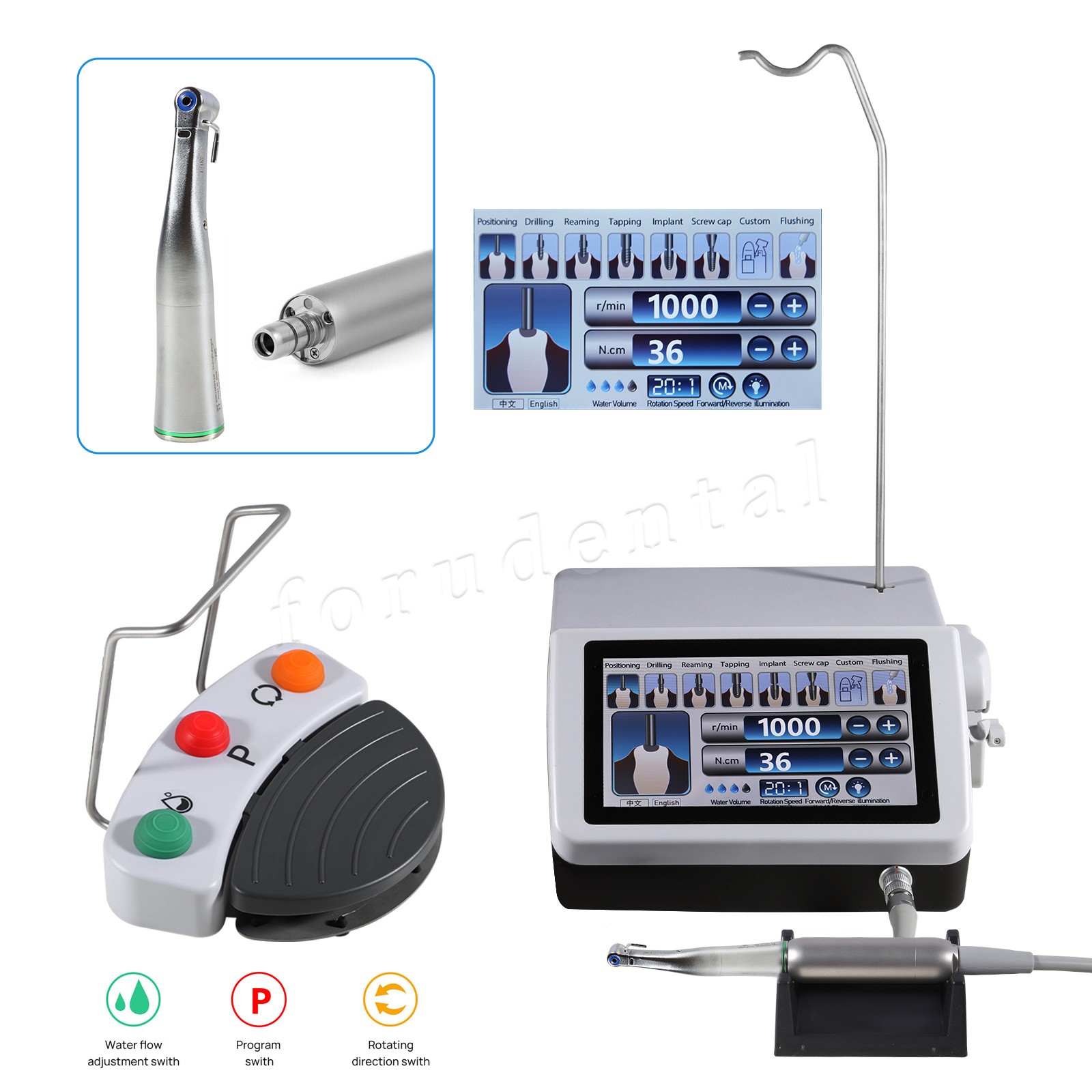 Dental Implant Motor System Brushless Micromotor 20:1 Surgical Handpiece ty