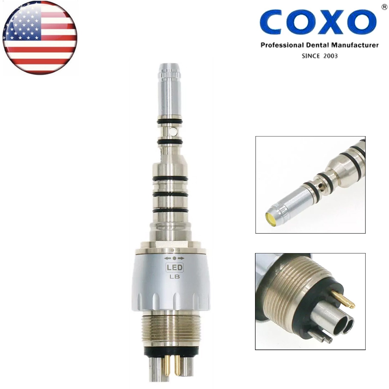 US BEING COXO Dental 45° Angle Surgical Handpiece Fiber Optic KAVO 6 Pin Coupler