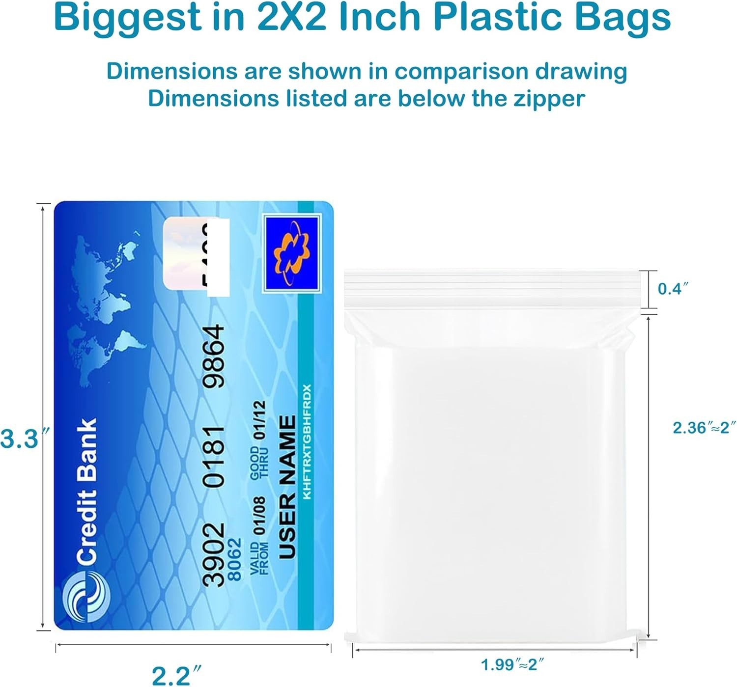 Versatile 2»X 2» Clear Zip Lock Bags – 100 Count for Jewelry, Photos & More
