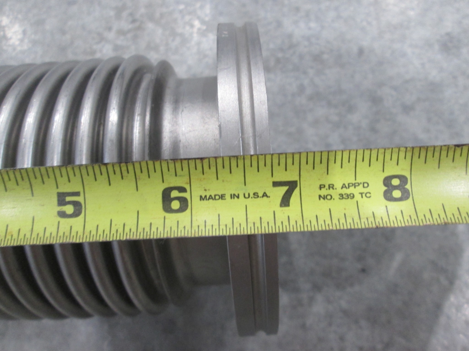 Stainless Steel Formed Bellows Vacuum Pipe/Hose, 7″L, 107MM Flange, Used