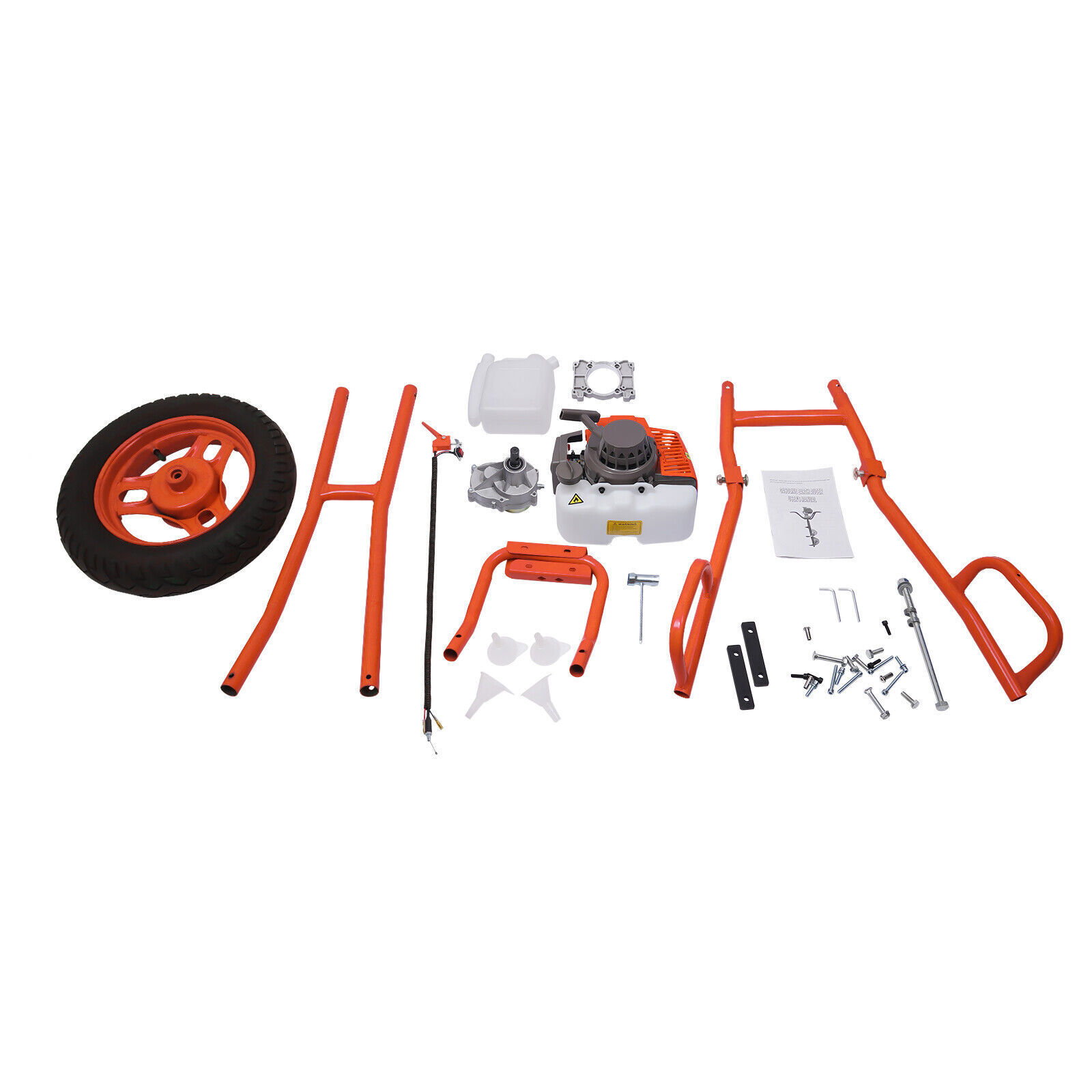 11″ Bit Post Hole Digger Gas Powered 63cc 3hp Hand Push Earth Auger Ground Drill