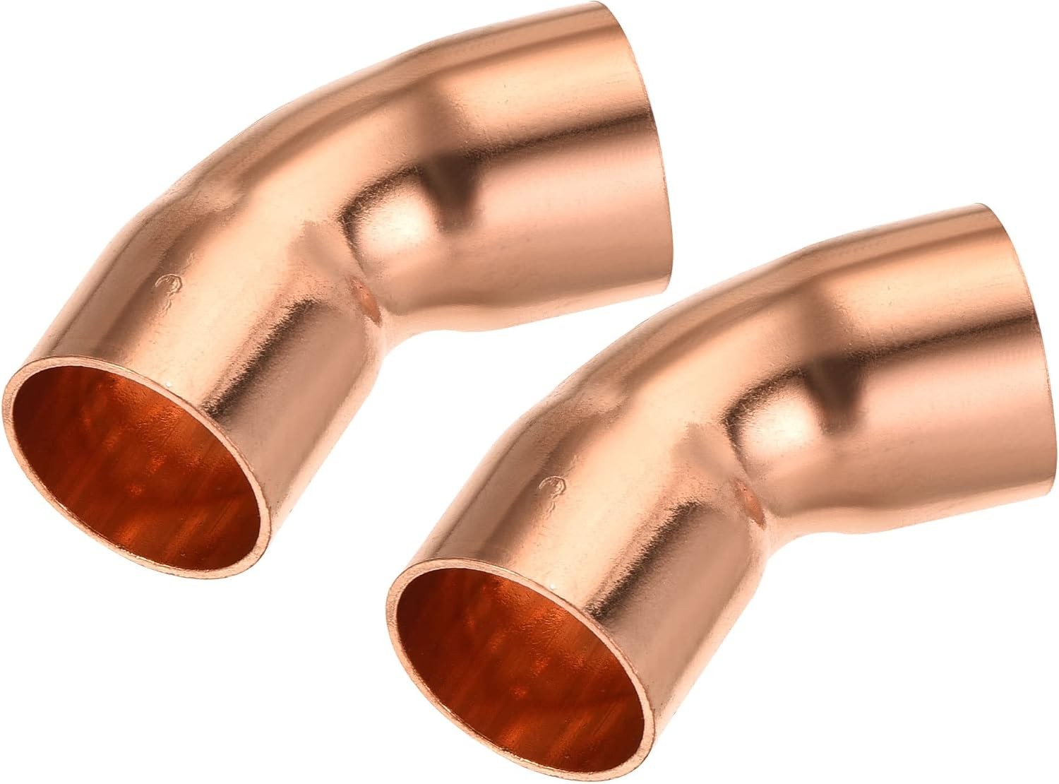 5/8 Inch 45 Degree Elbow Copper Fittings for HVAC, Pack of 2