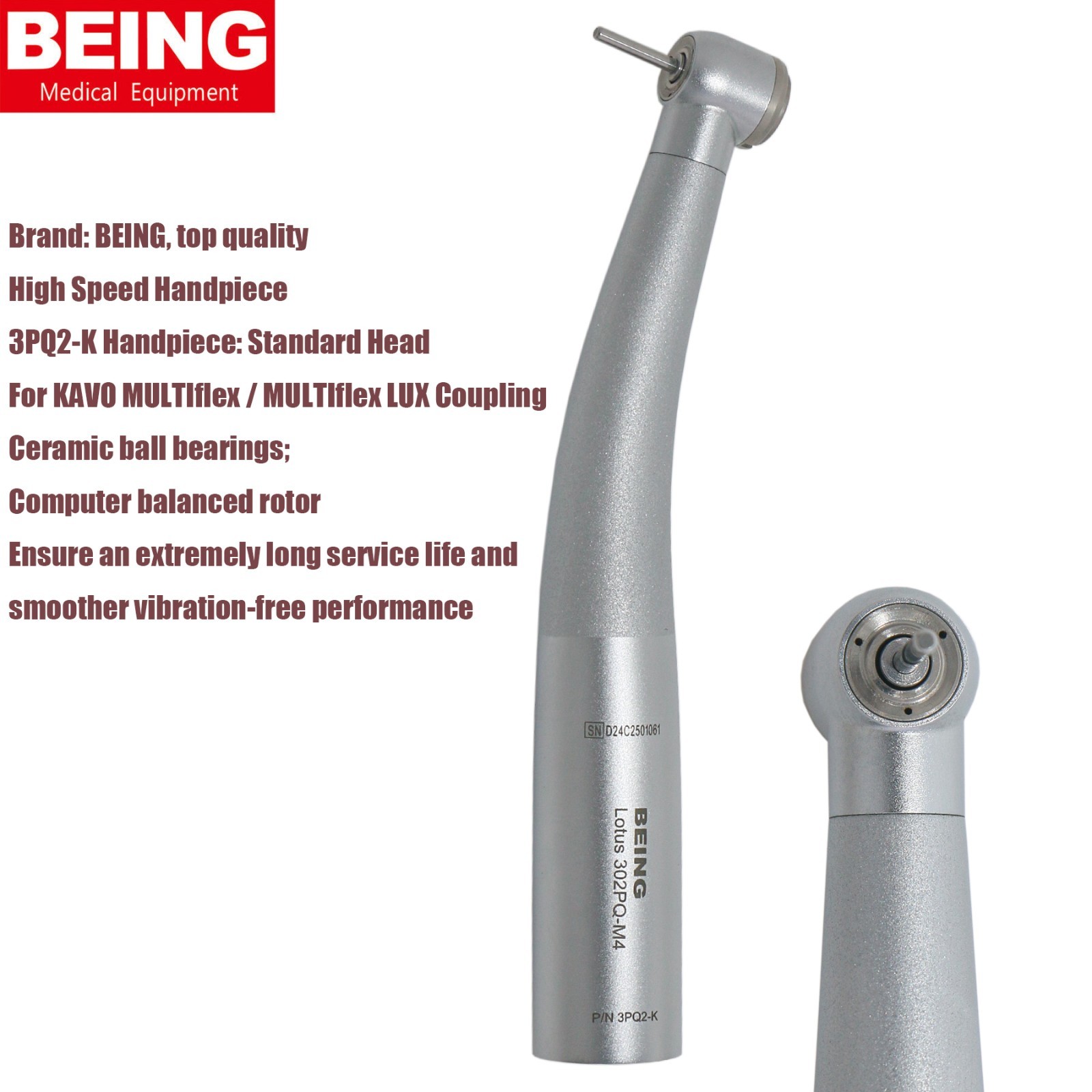 5pcs BEING Dental High Speed Handpiece Mini Head KaVo MULTIflex Coupling Lotus