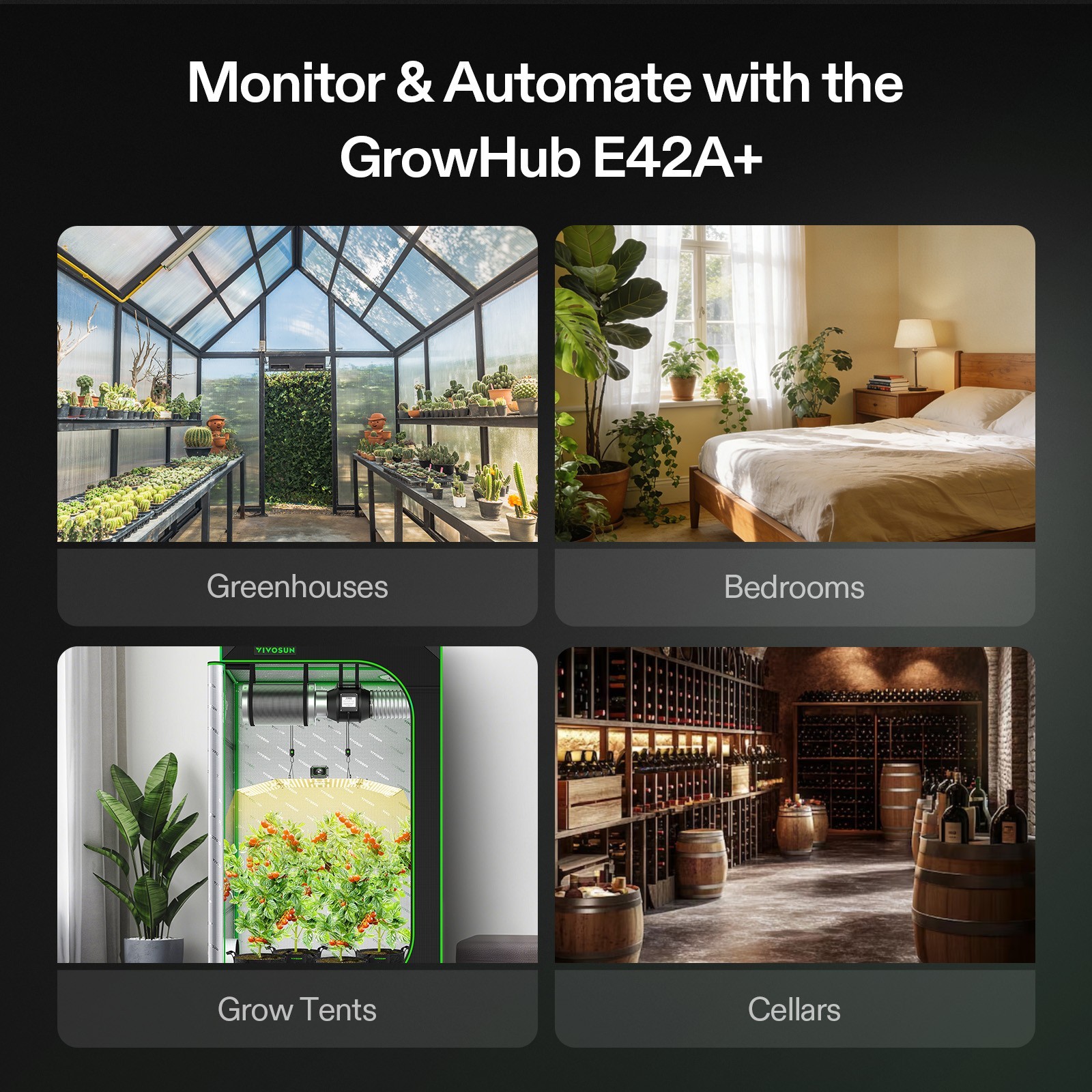 VIVOSUN 4-in-1 Sensor Temperature/Humidity/CO2/Light Monitor for Indoor Room