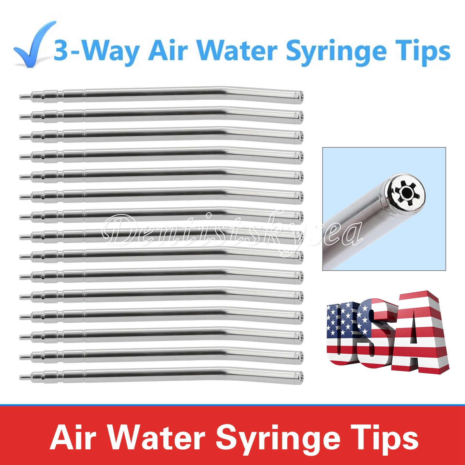 250 Air Water Spray Dental 3 Way Syringe Tips For 3 Way Tube Nozzles Tips /Tube