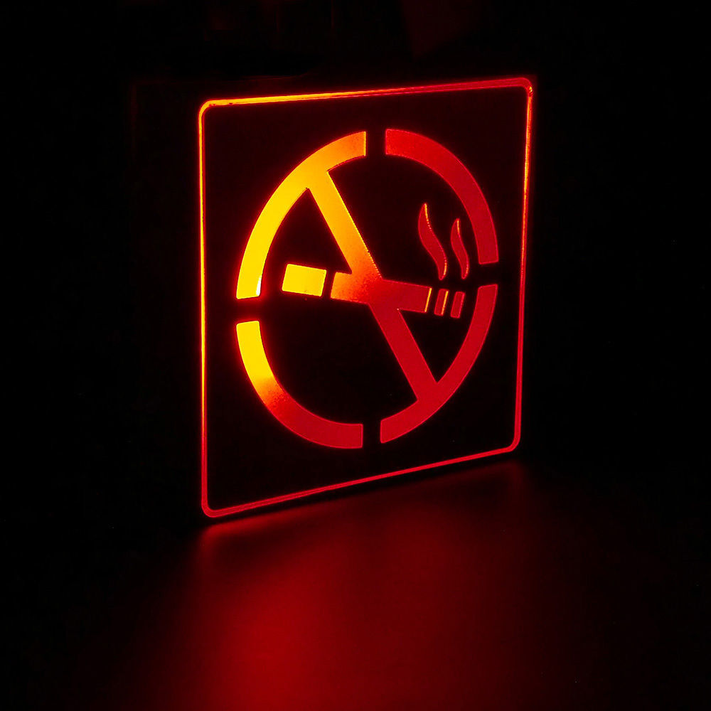 No Smoking Sign Light 4.5″ Red LED Aluminum Wall Light Lamp Business Shop Bar