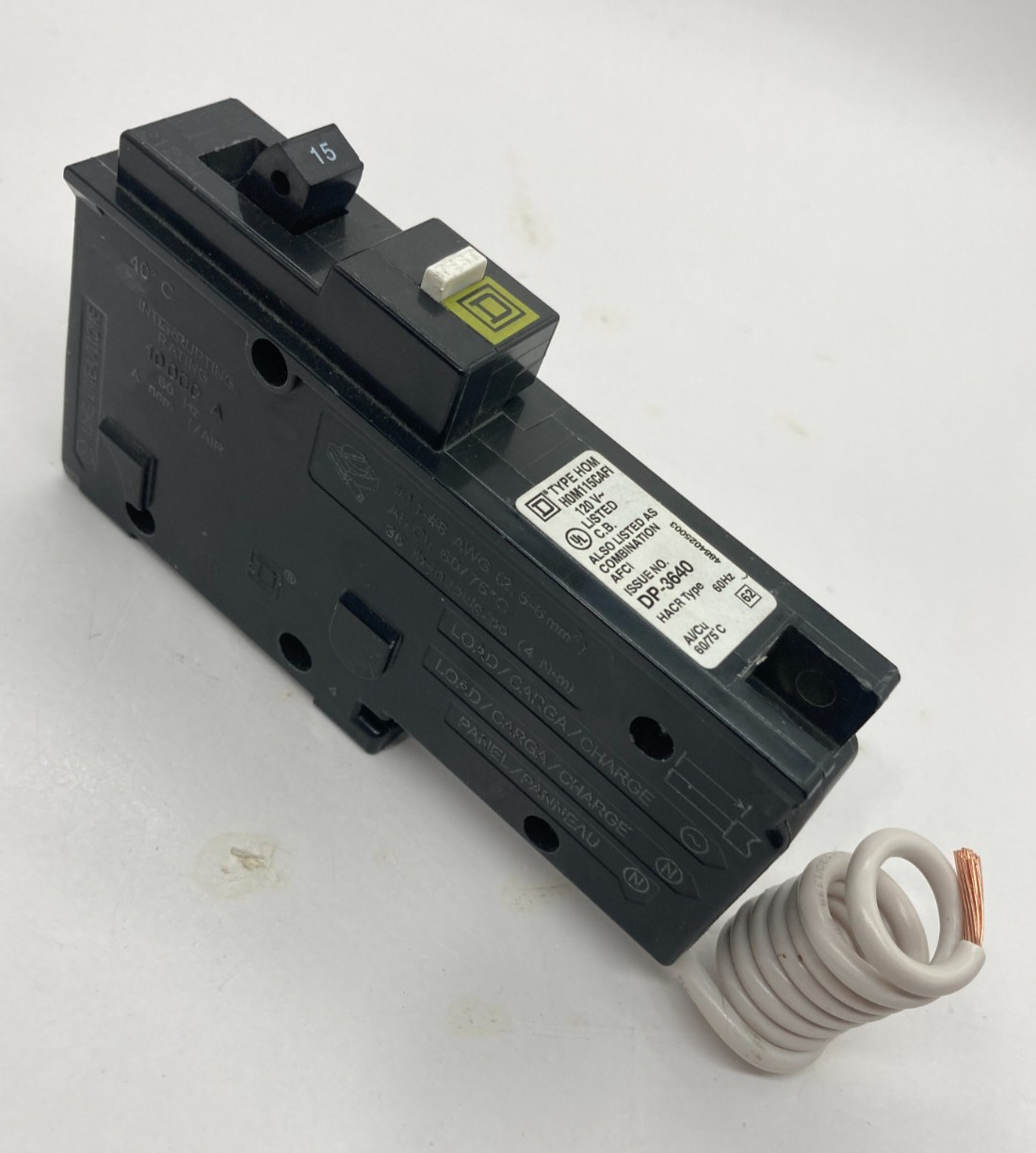 Homeline HOM115CAFI 15Amp 1 Pole 120V Plug On CAFI Combination Arc Fault Breaker