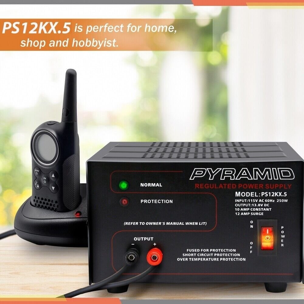 PYRAMID 13.8V AC/DC Regulated 10Amp Power Supply PS12KX