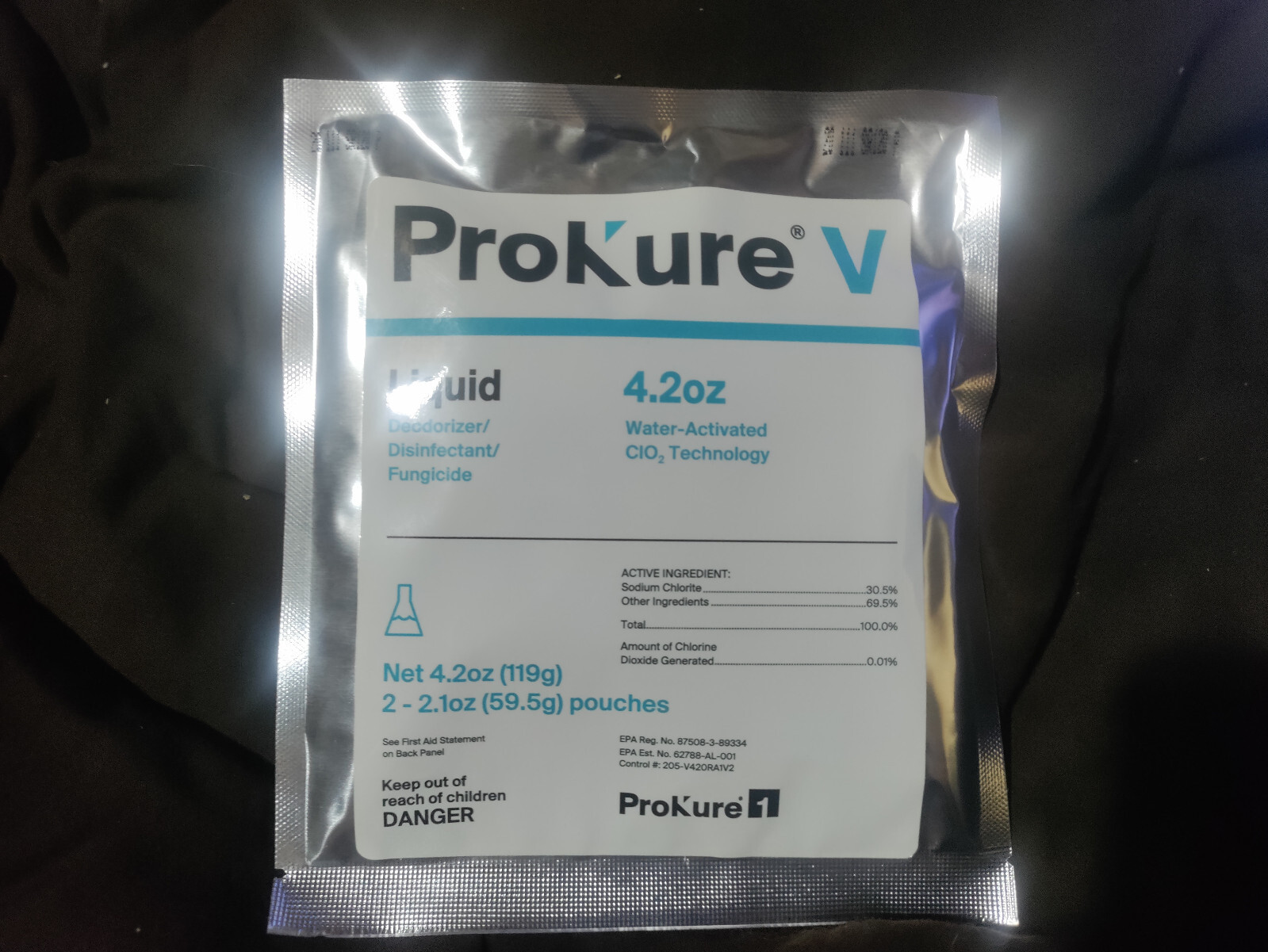 4.2oz packets ProKure V Mold and Mildew eliminator / Disinfectant and Deodorizer