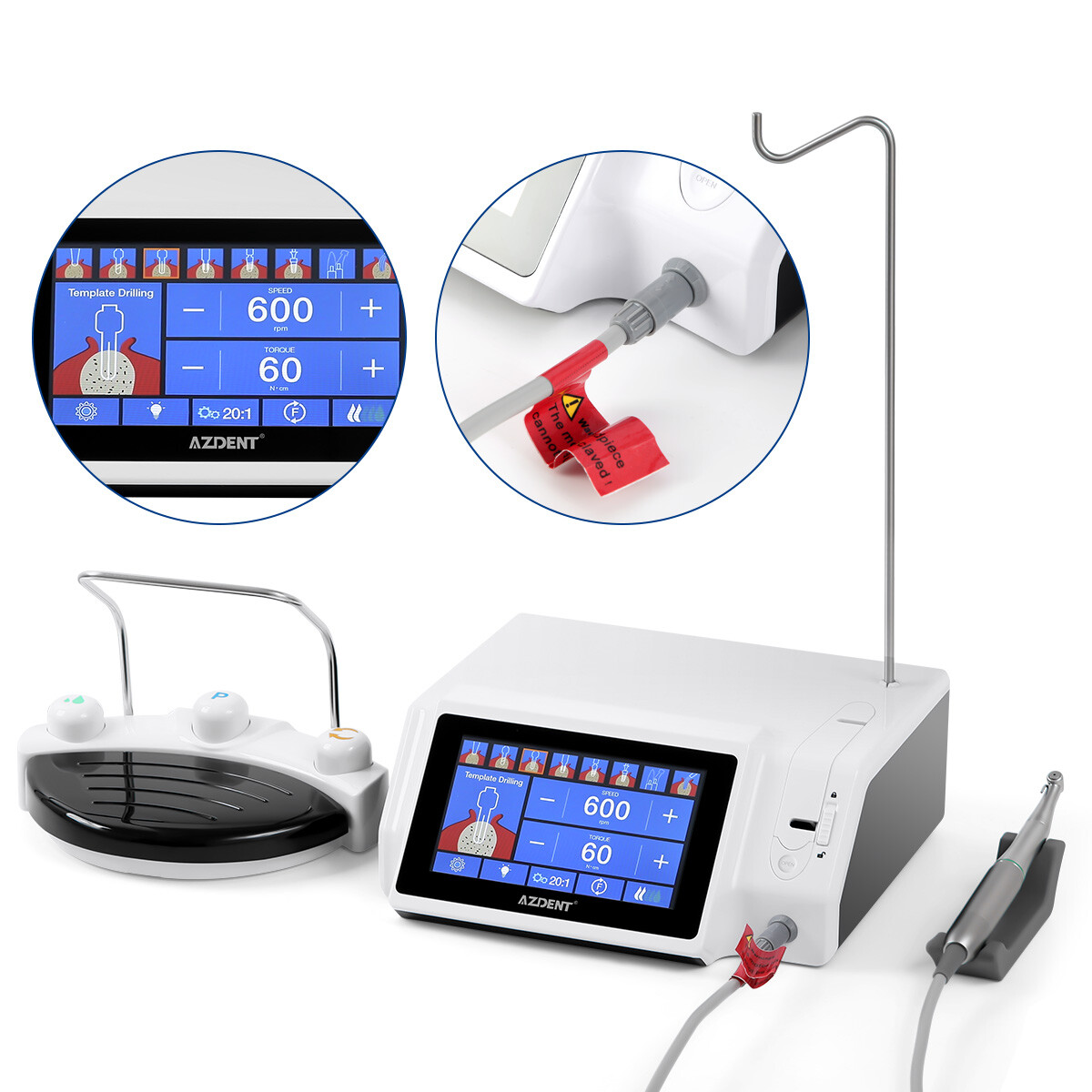 Dental Implant Motor System Brushless 20:1 Surgical Handpiece Contra Angle 120W