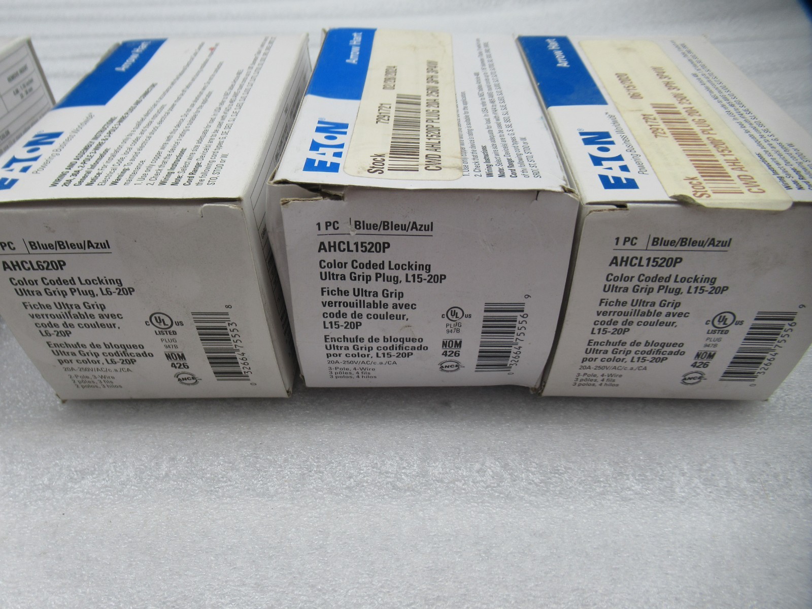 Lot of 10- Eaton Color Coded Locking Plugs Red, Yellow, Blue, Orange, Gray *NEW*