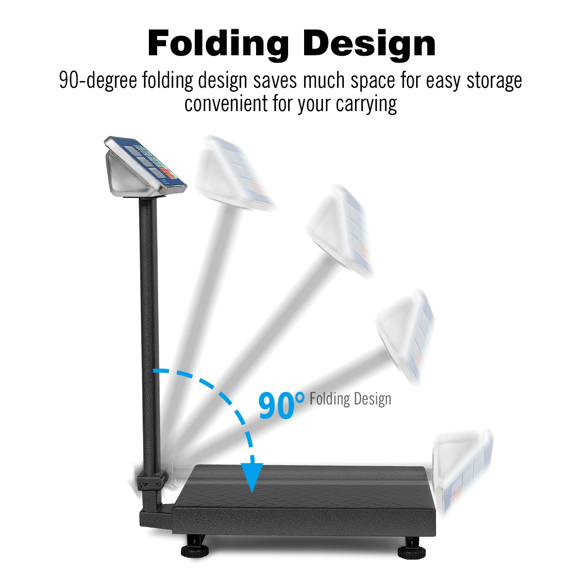 660lbs Weight Platform Scale Digital Floor Folding Scale Postal Shipping Mailing