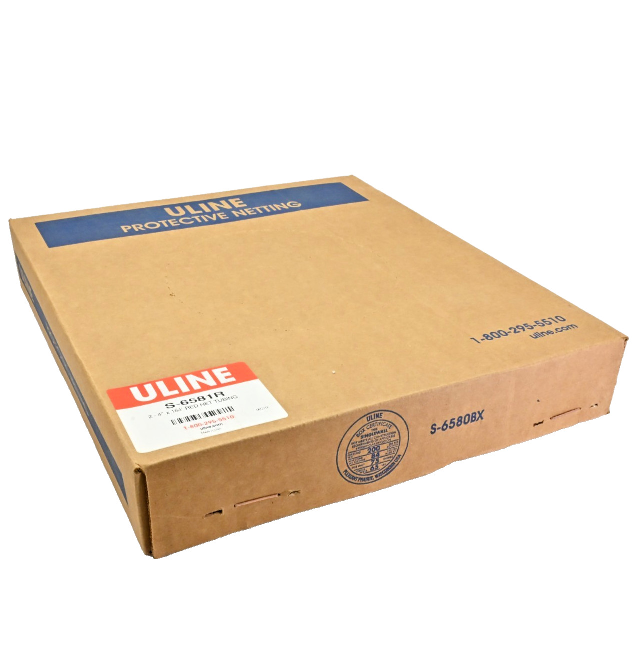Uline S-6581R Protective Netting 2″-4″ x 164′ Red Expandable Mesh