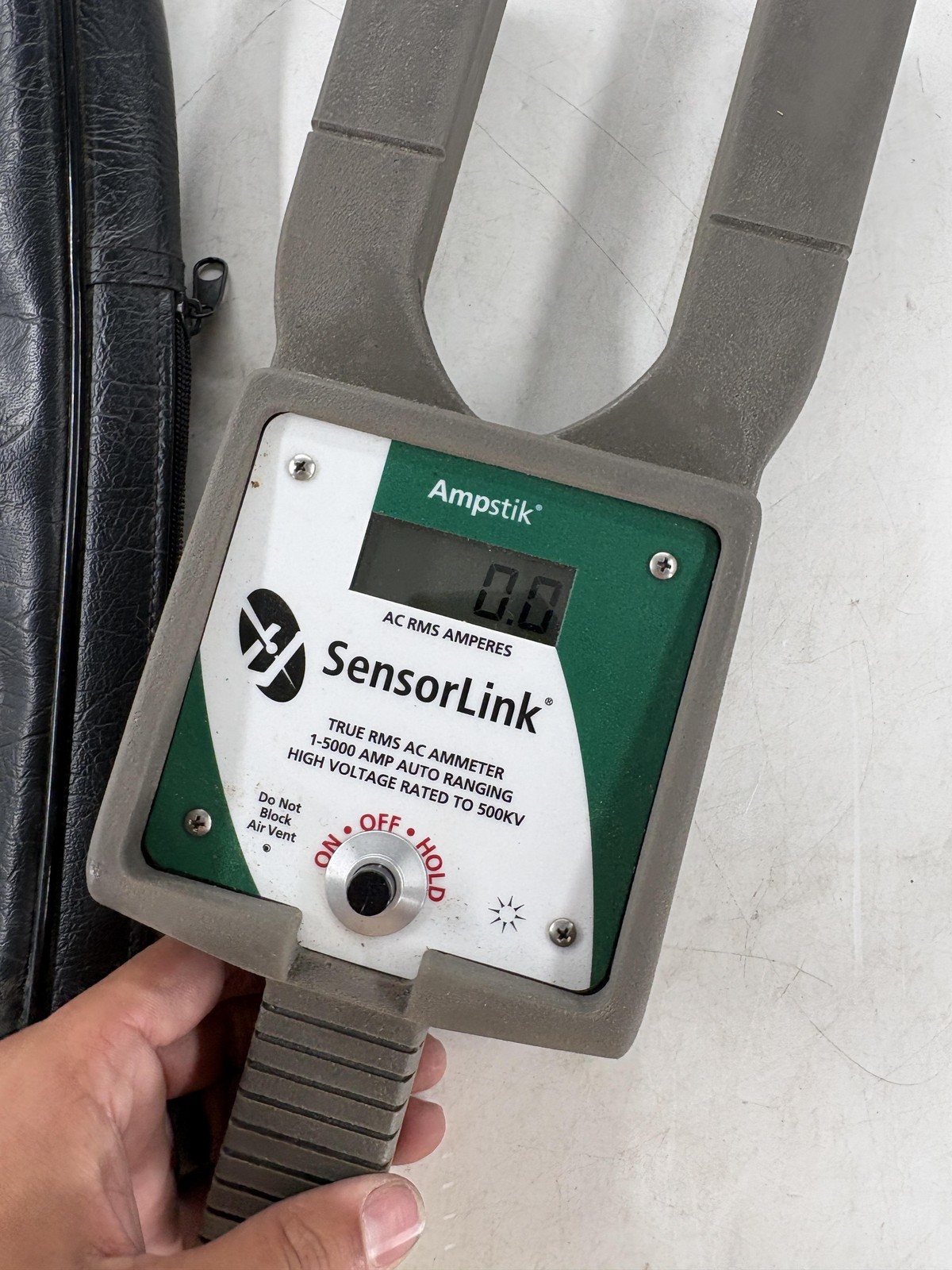 SensorLink Ampstik True RMS AC Ammeter 1-5000A Auto-Ranging Clamp Meter Gray USA