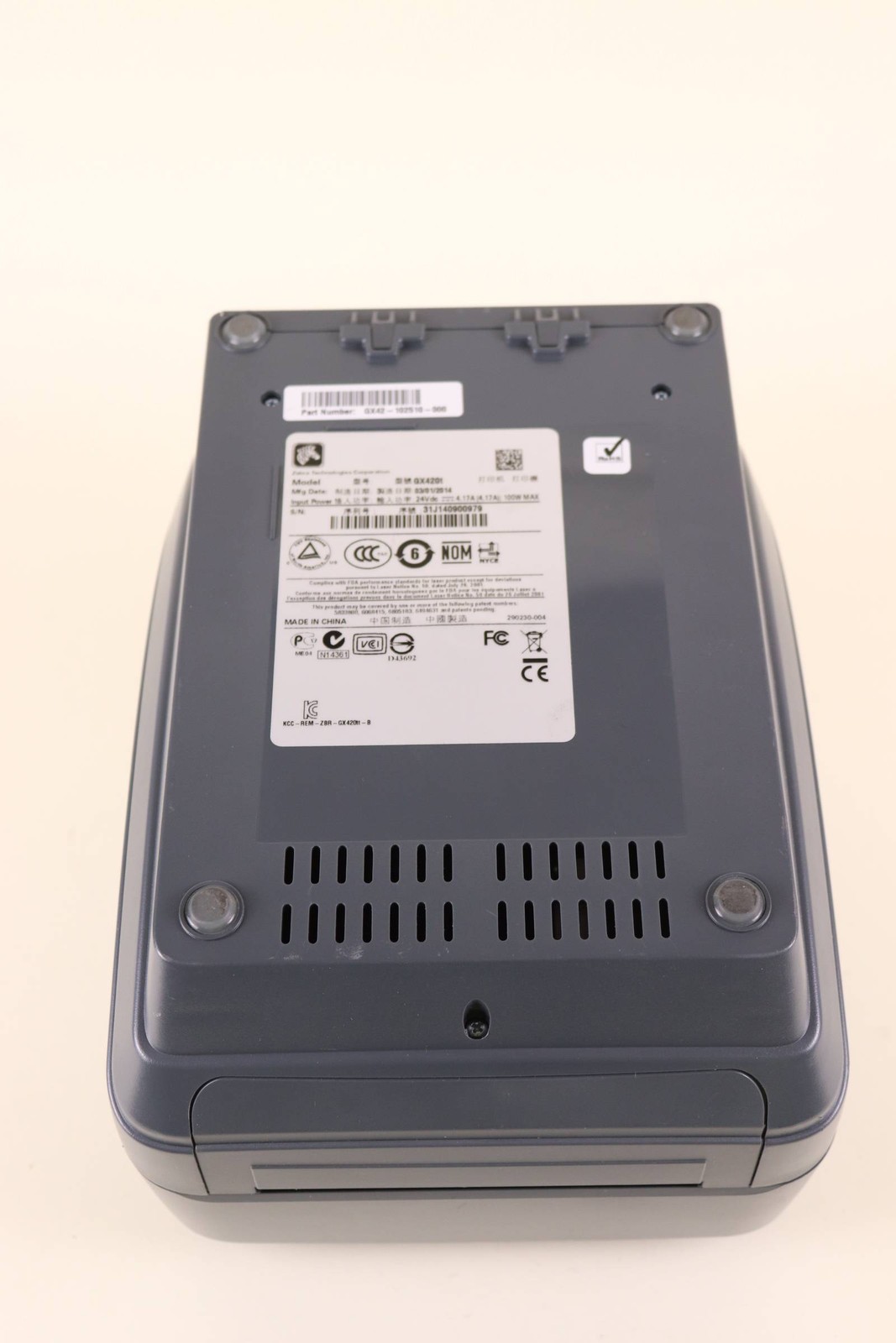 ZEBRA GX420T BARCODE LABEL PRINTER | NO POWER ADAPTER