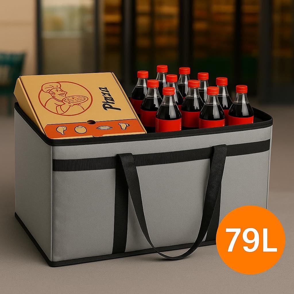 XXXL Insulated Catering Bag 22x14x13 – Heat Retaining Food Delivery Cooler – Gra