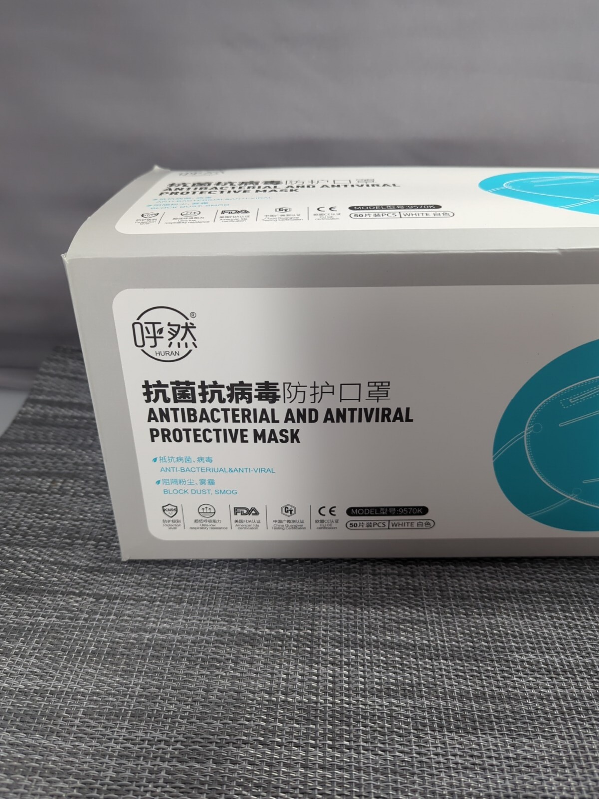 50 PCS KN95 Protective Antibacterial Antiviral Mask Blocks Dust, Smog 9570k