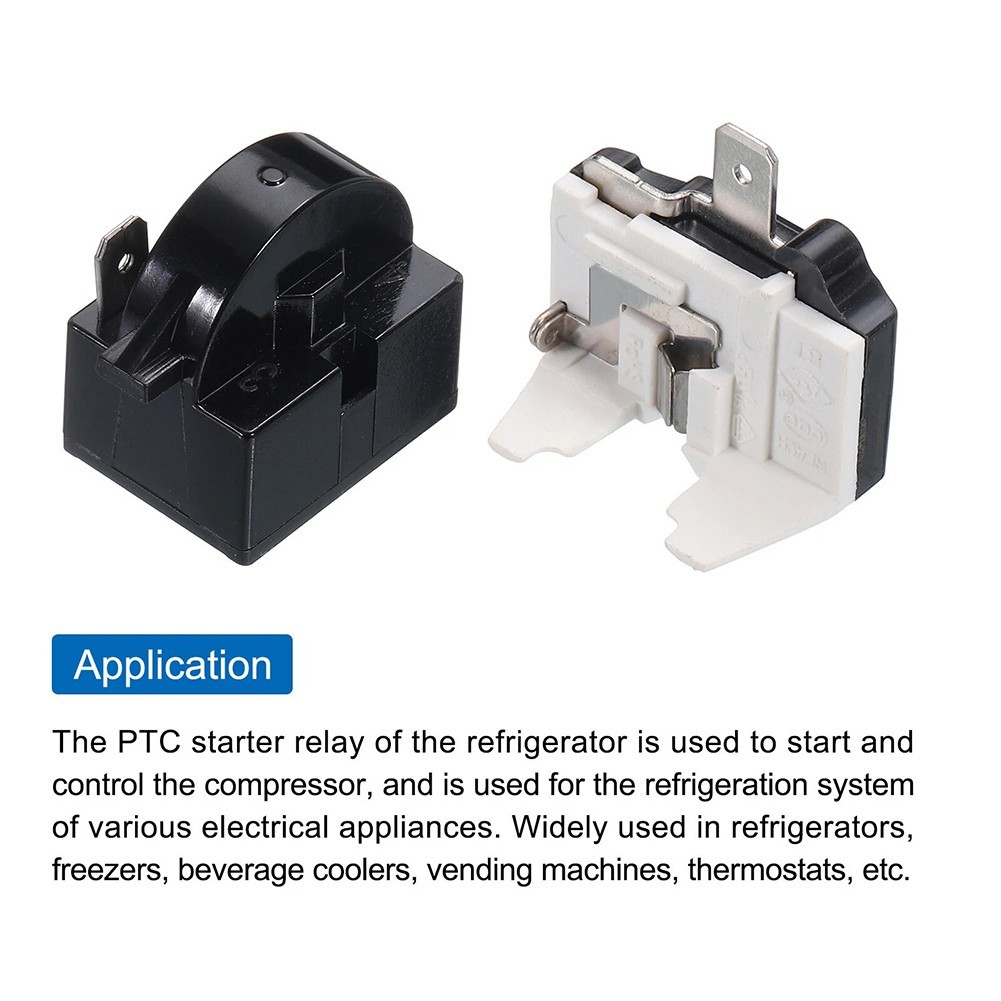 1/2HP Refrigerator PTC Starter Relay 1 Pin 4.7 Ohm with Overload Protection