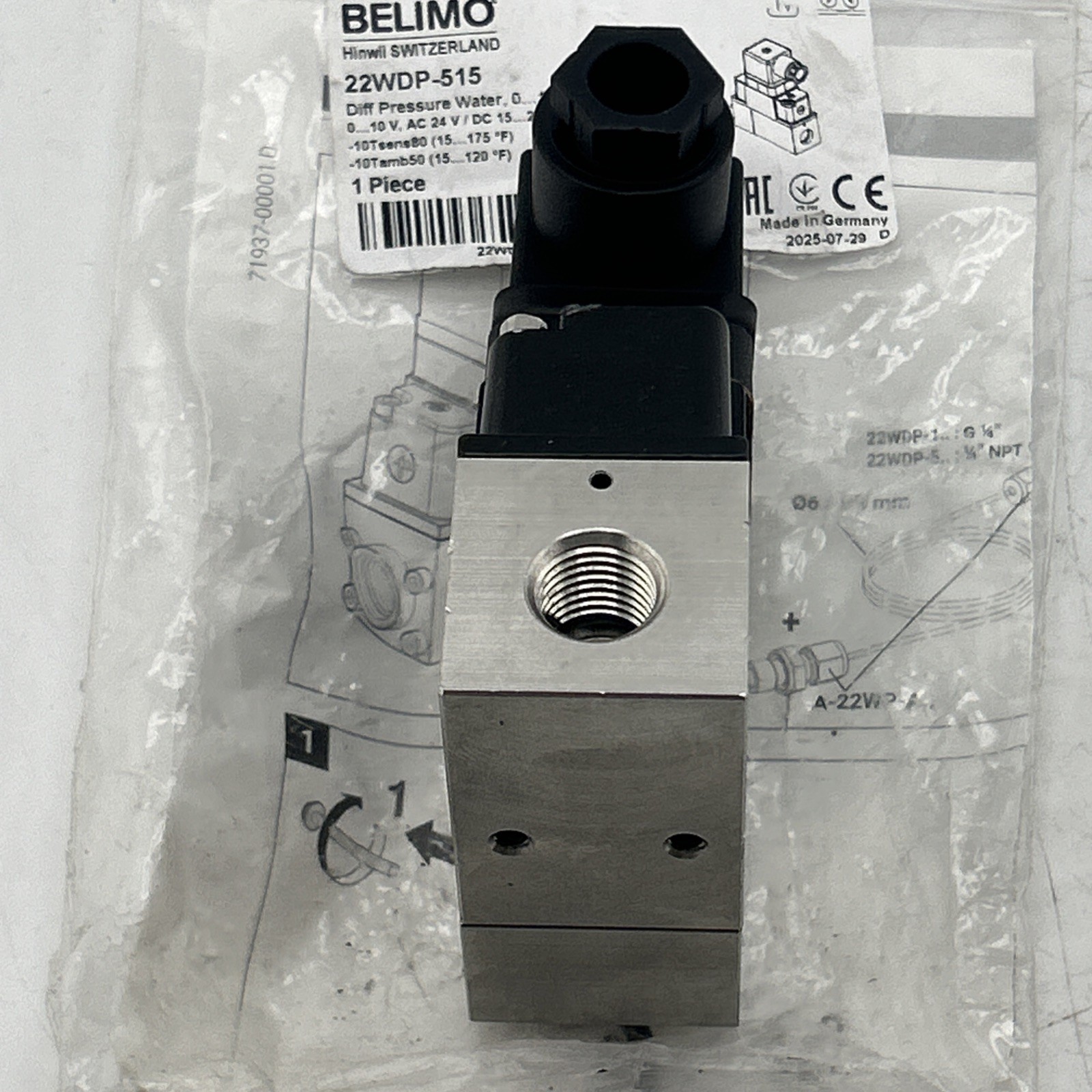 BELIMO 22WDP-515 Differential Pressure Sensor Water Switzerland